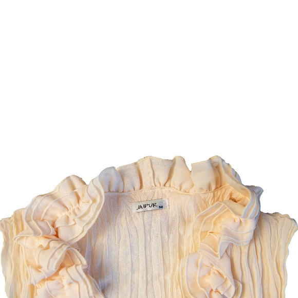 Vintage Ruffled Fringe Cream Tank Top - Picture 5 of 7